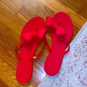 Beautiful red flip flops